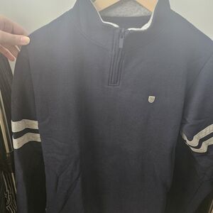 Brixton Men's Navy Quarter Zip Sweater